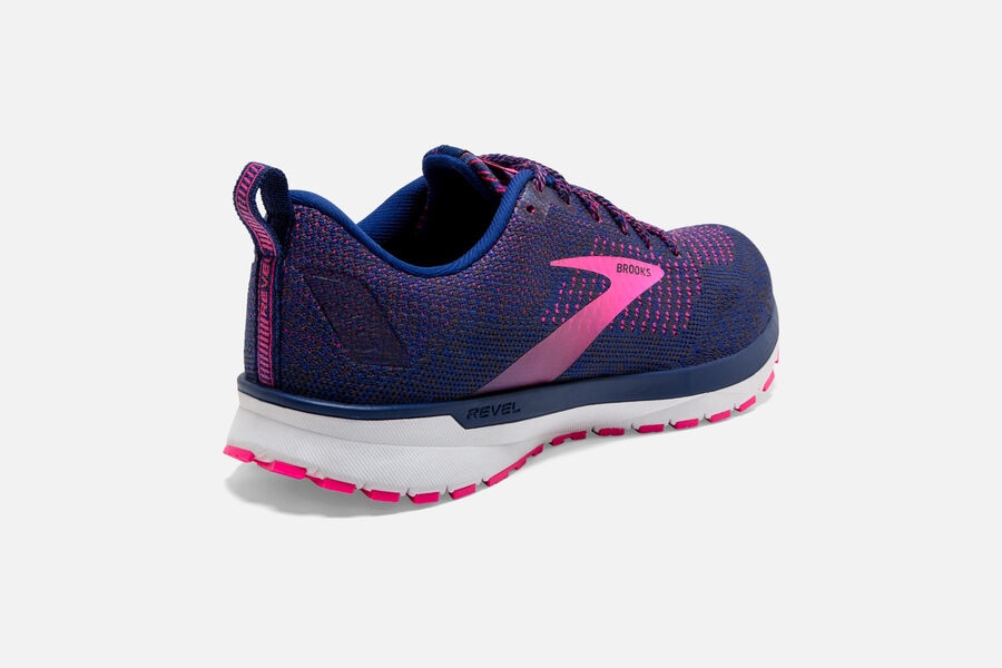 Brooks Revel 4 Road Running Shoes - Womens - Blue/Pink - VJ2658039